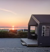 sunset view from cabin at Nibe Camping